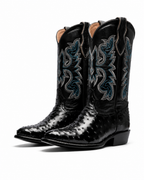 Bota Avestruz Oval Negra