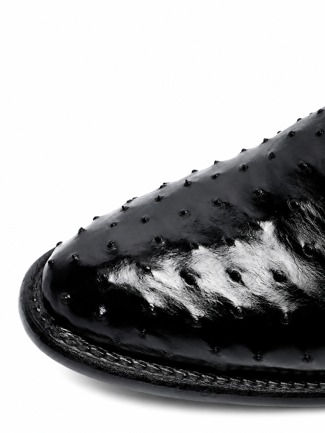 Bota Avestruz Oval Negra