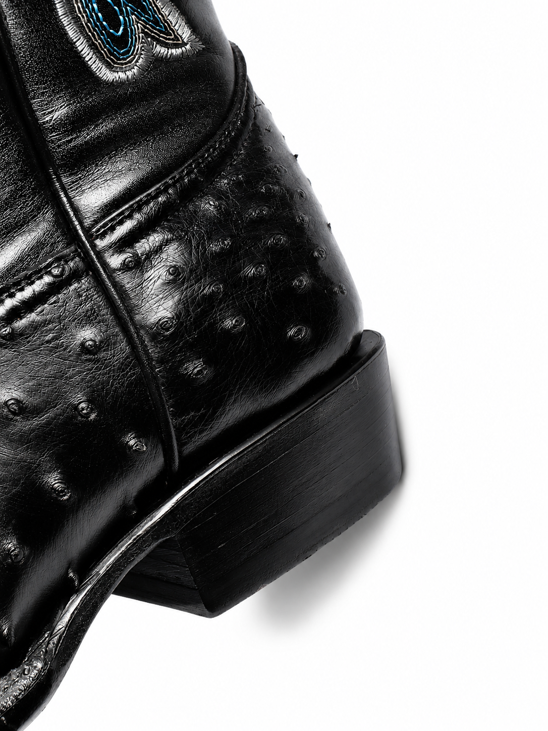 Bota Avestruz Oval Negra