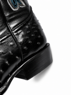 Bota Avestruz Oval Negra