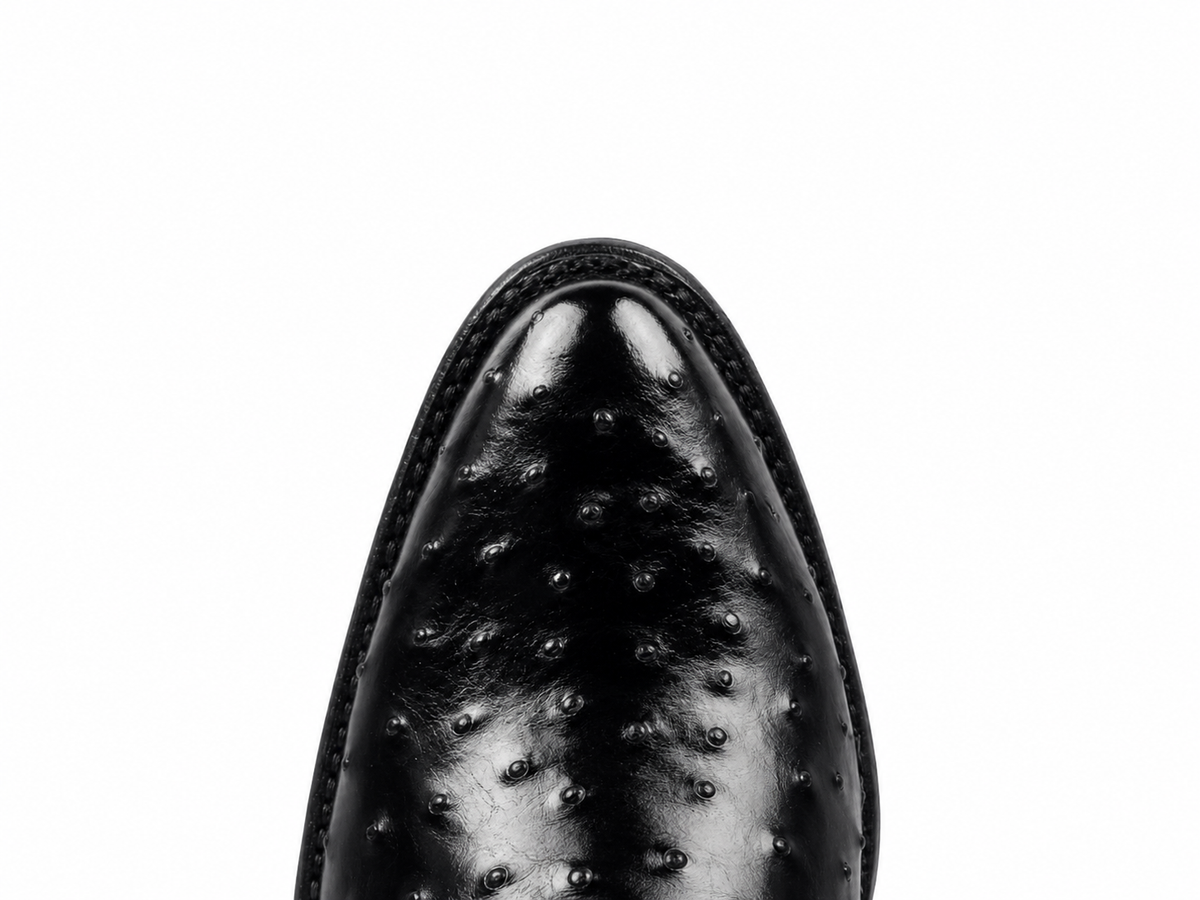 Bota Avestruz Oval Negra