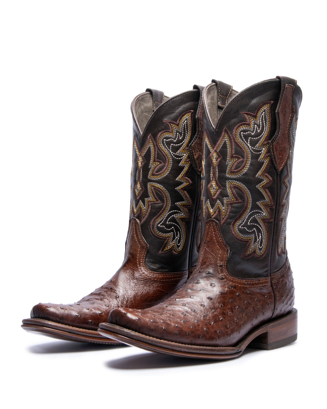 Brown Ostrich Cowboy Dubai Boot