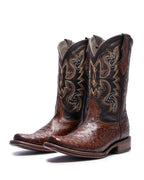Brown Ostrich Cowboy Dubai Boot