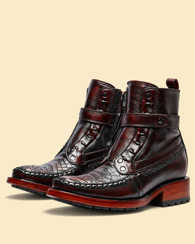 Botín Urbano Cocodrilo Black Cherry