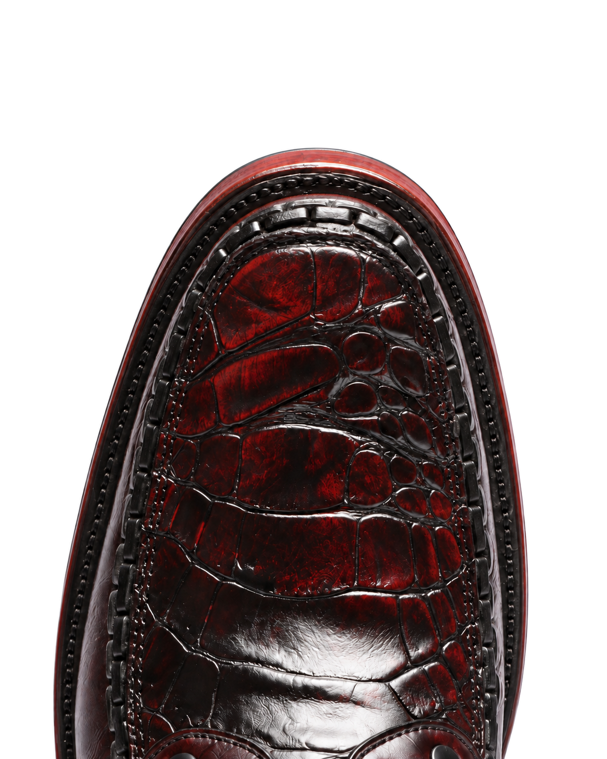 Black Cherry Crocodile Urban Ankle Boots