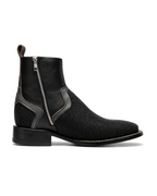 Black Stingray Broad Square Toe Ankle Boot