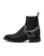 Black Stingray Broad Square Toe Ankle Boot