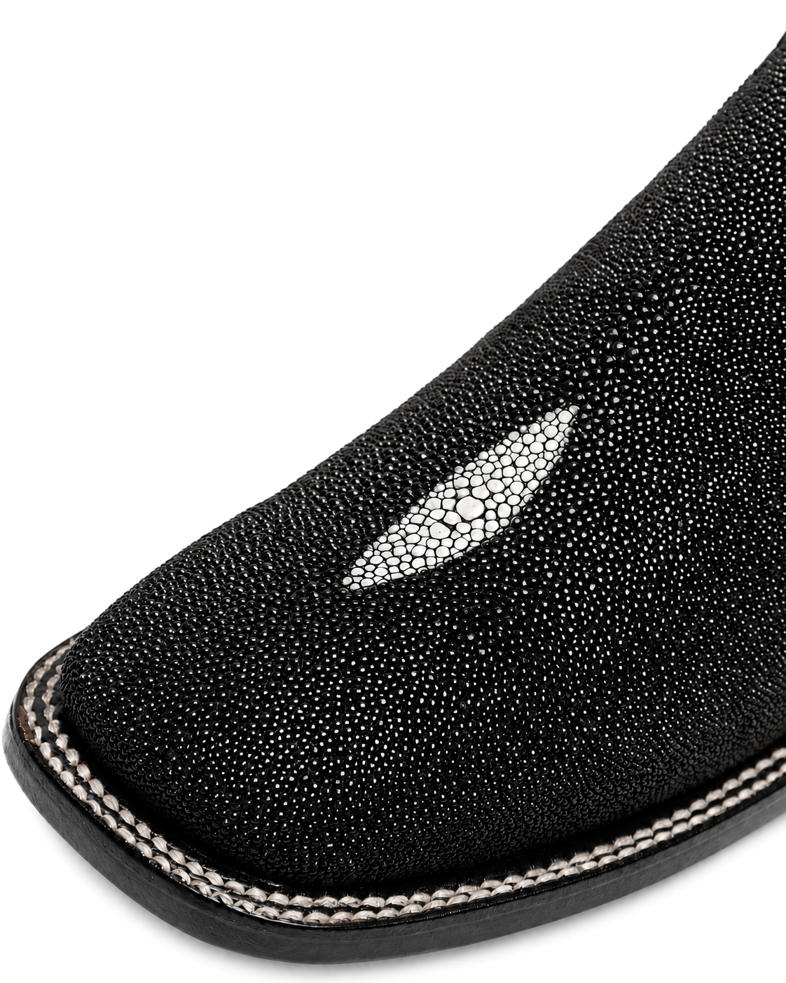 Black Stingray Broad Square Toe Ankle Boot