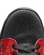 Red and Black Python Stingray Low Top Sneakers